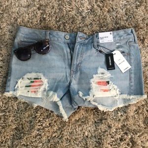 Express Relaxed Low Rise Denim Jean Shorts